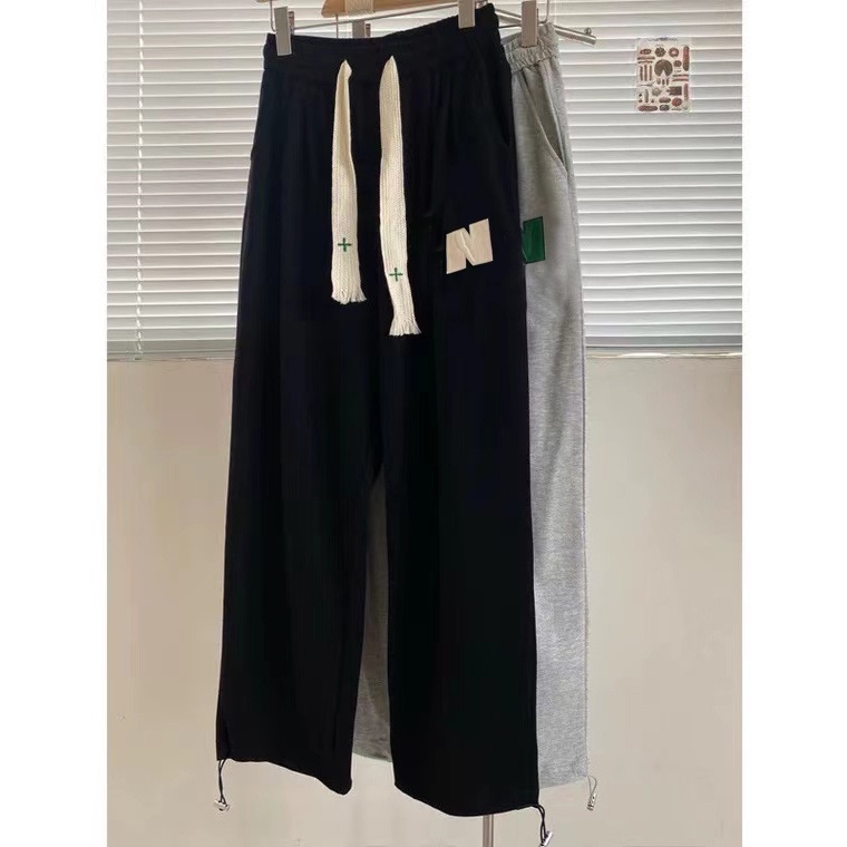 yikoo-Celana panjang pants korean casual fashion wanita tali serut di kaki （Dengan kantong）