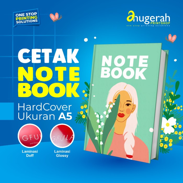 

Pad Cetak Notebook Hardcover A5 Custom - Buku Agenda Planner Gambar Bebas