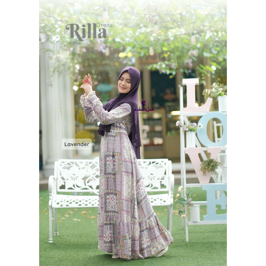 RILLA DRESS LAVENDER L BY SUKAHIJAB/SUKA HIJAB/GAMIS RAYON/GAMIS MOTIF