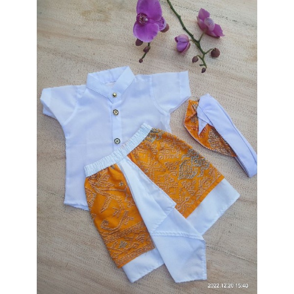 baju adat bali anak /set kebaya bayi laki laki(kamen,safari,udeng)3 bulanan