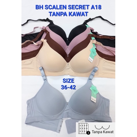 Bh Bra Scalen Secret A18 Cup Besar/ Cup B Full Cup Busa Tipis 36-42