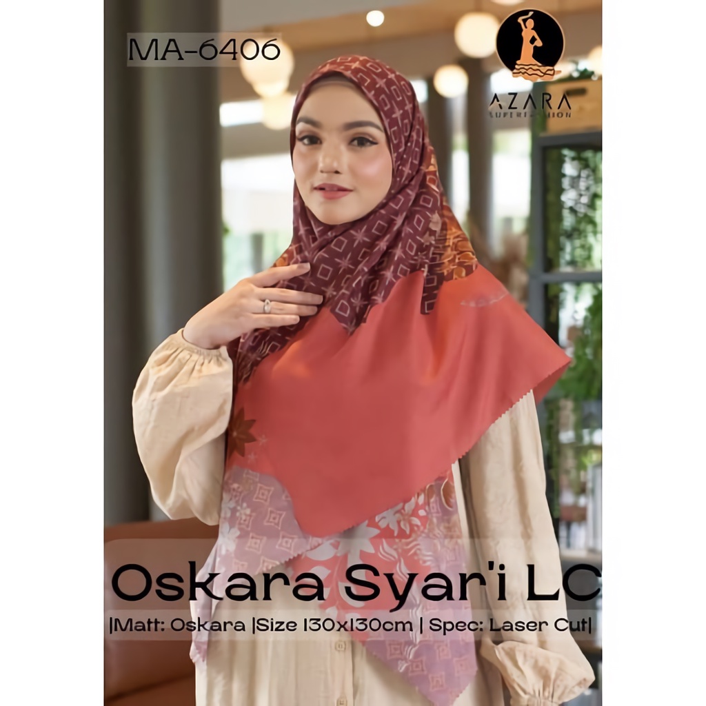 Kerudung Segiempat Syar'i Oskara Motif Lasercut Random By Azara Hijab Segi Empat Motif Jumbo Nayla Hija'b