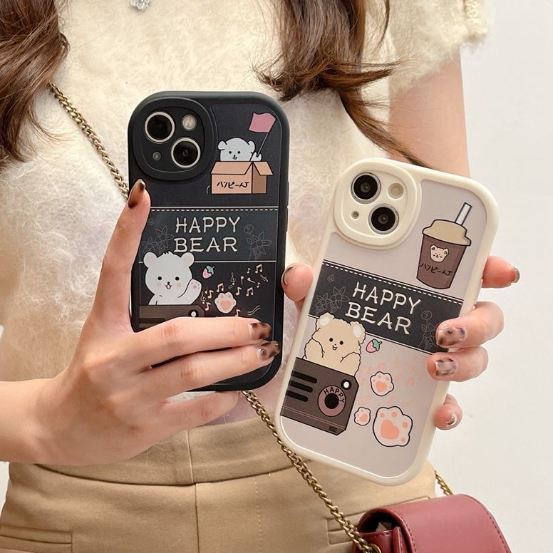 Couple Happy Bear Soft Case VIVO Y11 Y12i Y15 Y17 Y20S Y20i Y12S Y50 Y30i V9 S1 V9 Y19 Y91C Y93 Y95 Y01 Y15S Y15A V15 V11I Y21S Y21A Y21G Y21T Y33S Y16 Y22S Y35 V23E S1 Pro V5S