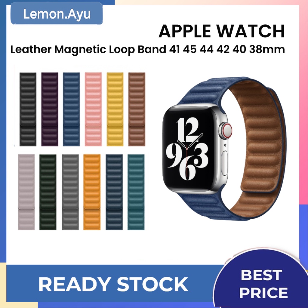 Leather Strap Magnetic Loop Band for APPLE WATCH 7 6 SE 5 4 iWatch replacement strap