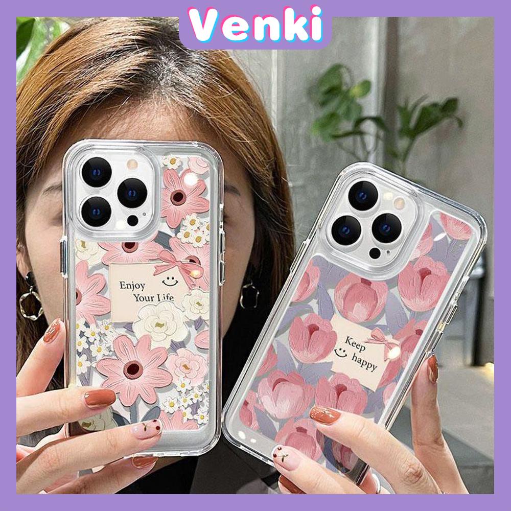 iPhone Case High Quality HD Transparent Acrylic Hard Case Tulip Floral Metal Button Camera Protection Shockproof Compatible For iPhone 14 13 12 11 Pro Pro Max 7 8 Plus XR