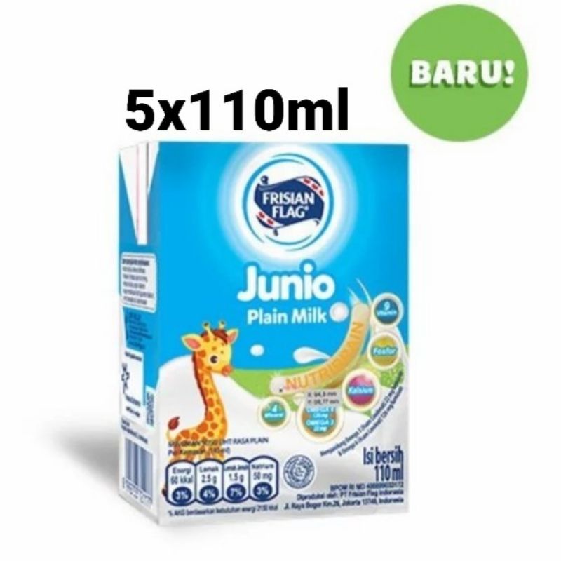 

Frisian Flag Junio UHT 5X110ml Plain Coklat Stroberi