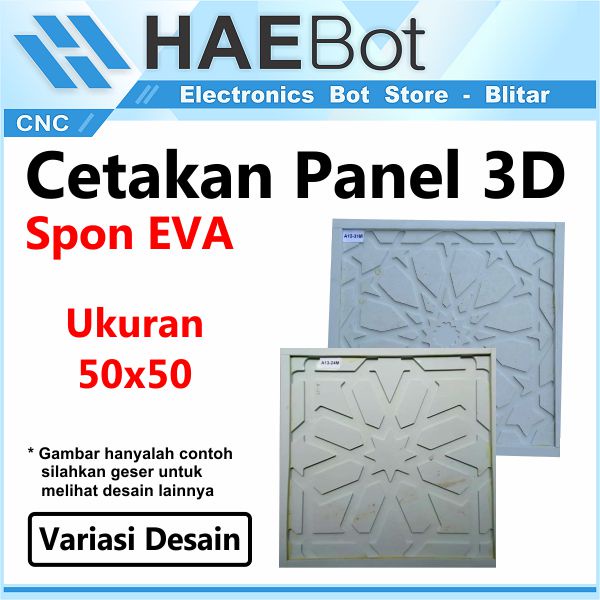 [HAEBOT] Cetakan Panel Dinding Spon Eva Ukuran 50x50 Motif 3D Model 3 50cm Spons Wallpanel Kotak Gypsum Semen Pola Geometris CNC