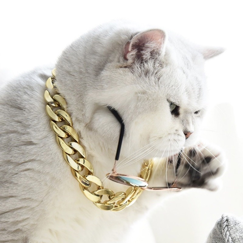 GANGSTER GOLD CHAIN - Kalung Rantai Emas Anjing Kucing Gangster Gaya Punk