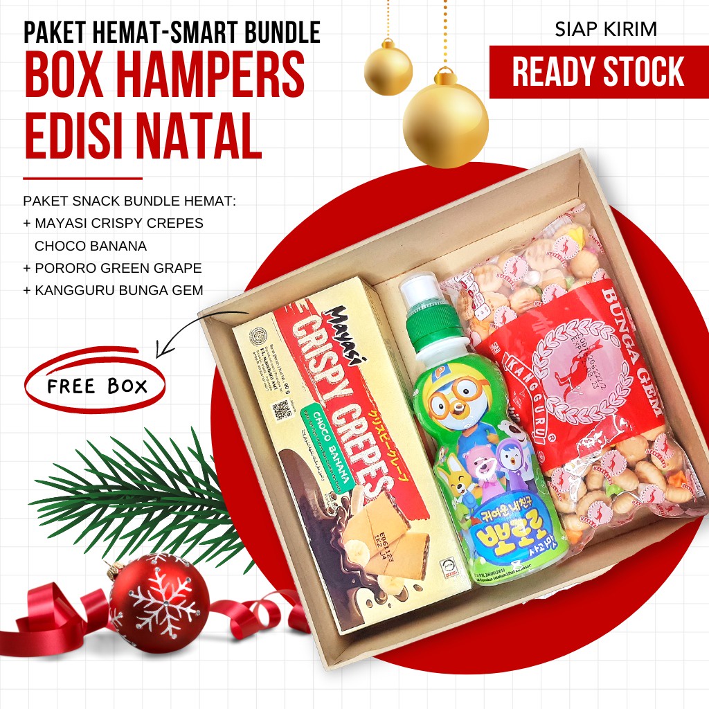 HAMPERS NATAL - Mayasi Crepes + Bunga Gem + Pororo Drink