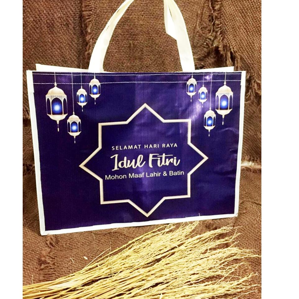 

(V1)T♥☞) Tas Bingkisan Lebaran Tas Parcel Hari Raya Idul Fitri Ungu Cream premium