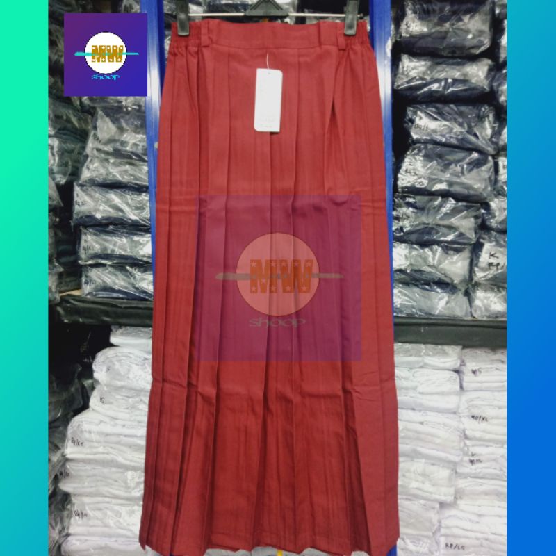 Murah  Rok Panjang Rempel Sd/Smp/Sma Merah Biru Abu Seragam Sekolah