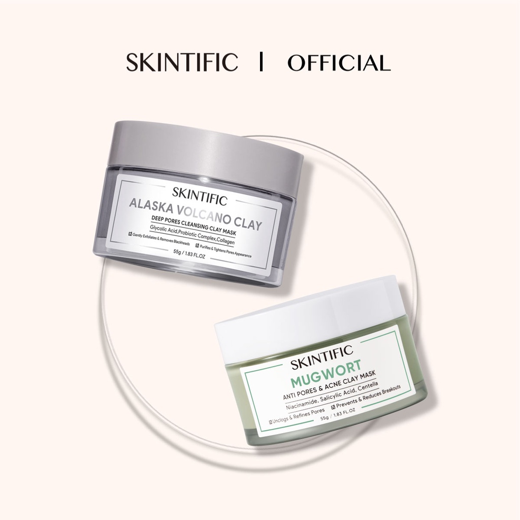 SKINTIFIC Alaska Volcano Clay + Mugwort Clay Mask Deep Pores Cleansing & Anti Acne Mud Mask