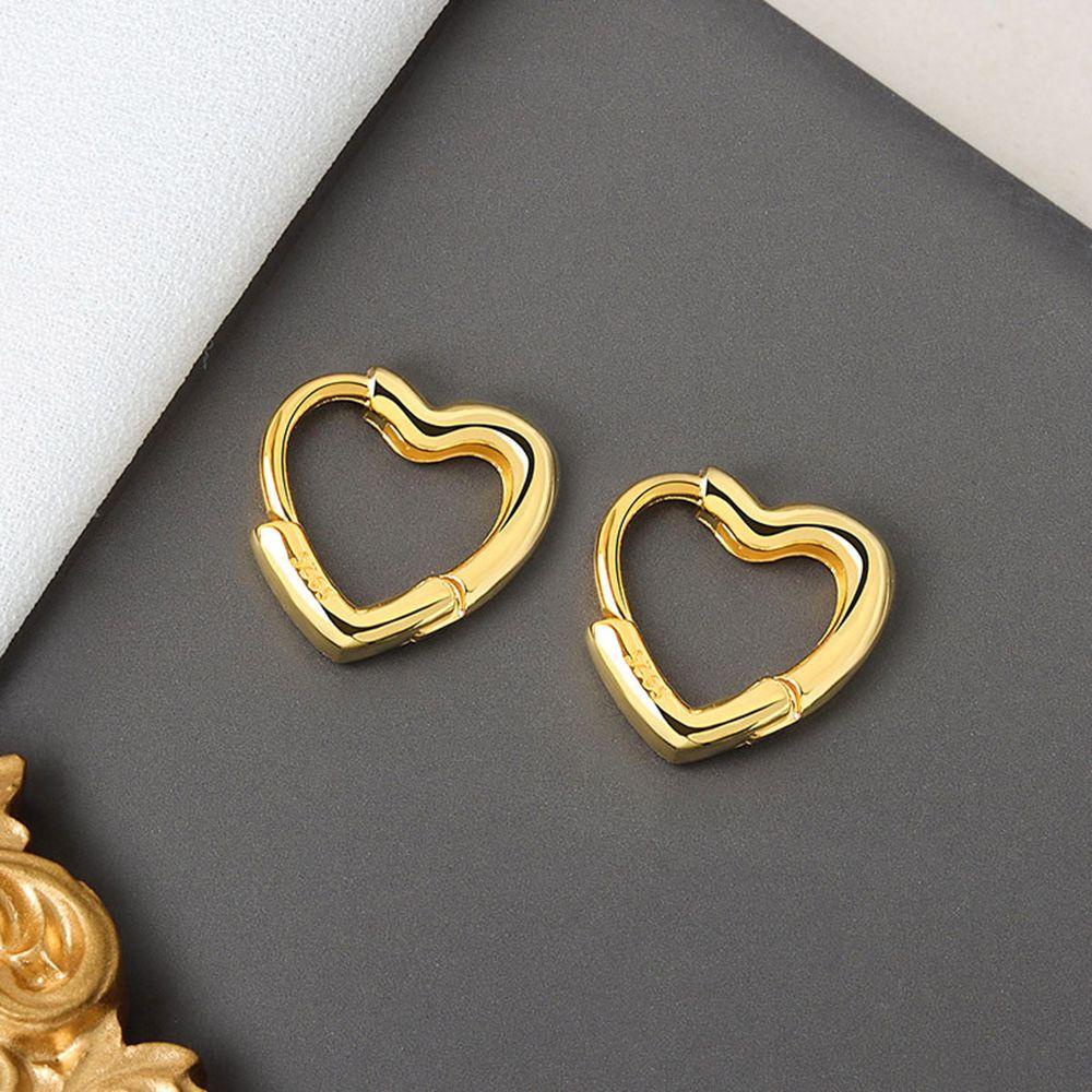 Lily Hoop Earrings Hadiah Perhiasan Pesta Lingkaran Indah Hati