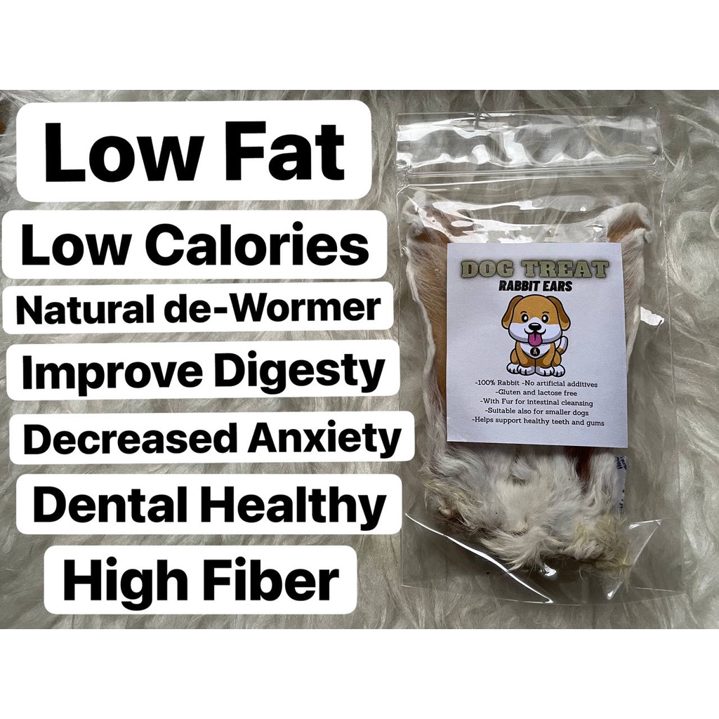 Telinga Kuping Kelinci Dog Jerky Snack Anjing Snek Anjing Snack Anjing Alami Tanpa Pengawet Rabbit e