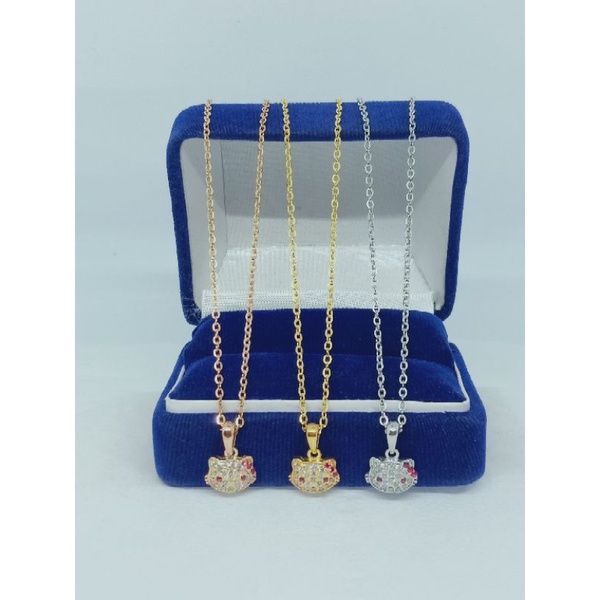 kalung anak rantai nori vensy+liontin hello kitty mp/perak asli silver 925 lapis emas/perhiasan fashion terbaru