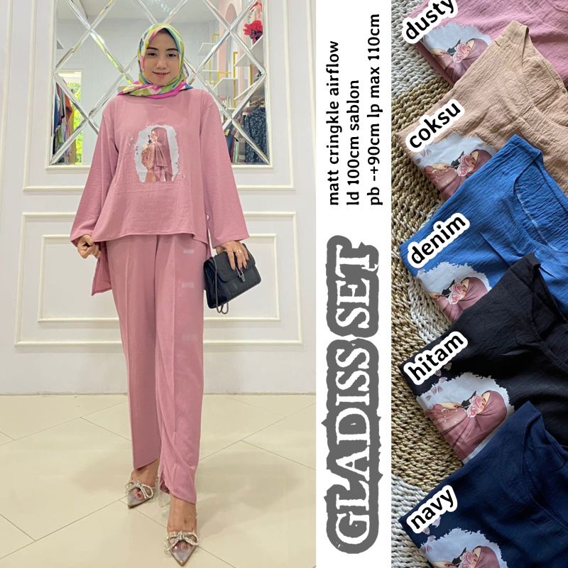 [Fashion Muslim] SETELAN CRINKLE SABLON one set krinkle premium jumbo setcel kekinian terbaru