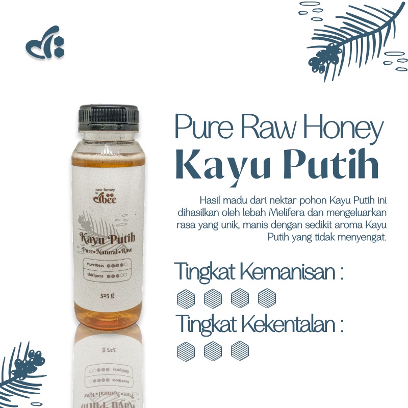 

Raw Honey by dBee - Nektar KAYU PUTIH 325gr (250 ml) - Madu Mentah Murni Asli - 100% Raw Murni