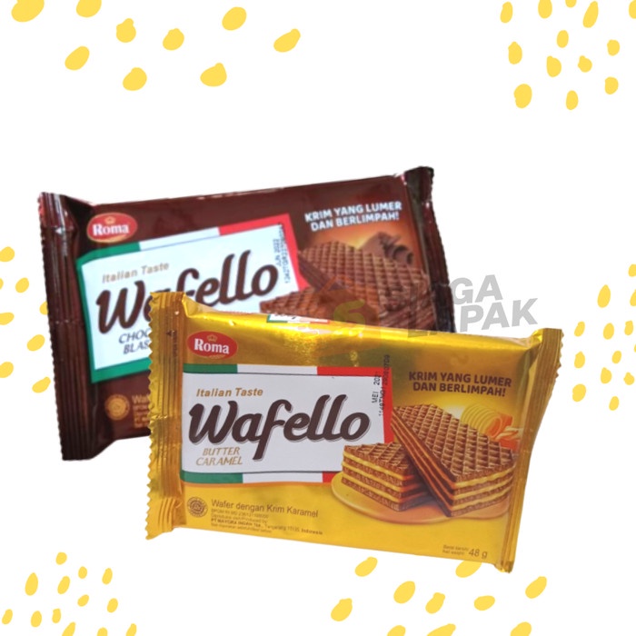 Roma Wafello Wafer Coklat Choco Blast - Butter Caramel 37gr