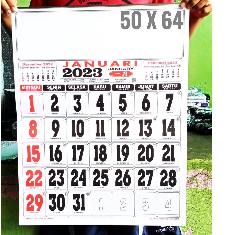 

<W-9E㊚> Kalender Dinding /Kalender Jumbo/Kaender 2023 UK.50cm X 64Cm Promo TS amanah