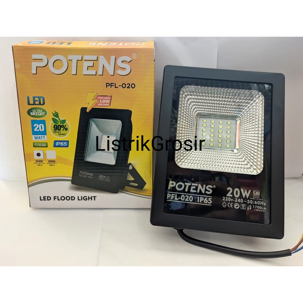 Lampu Sorot Indoor Outdoor Potens 10w 20w 30w 50watt 100 Watt Putih &amp; Kuning Flood Light