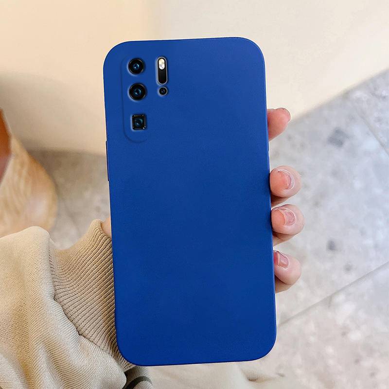 Casing Lucu Silikon Cair Persegi Mewah Case Untuk Huawei P30 Pro Lite Soft Edge Pelindung Penutup Belakang Ponsel