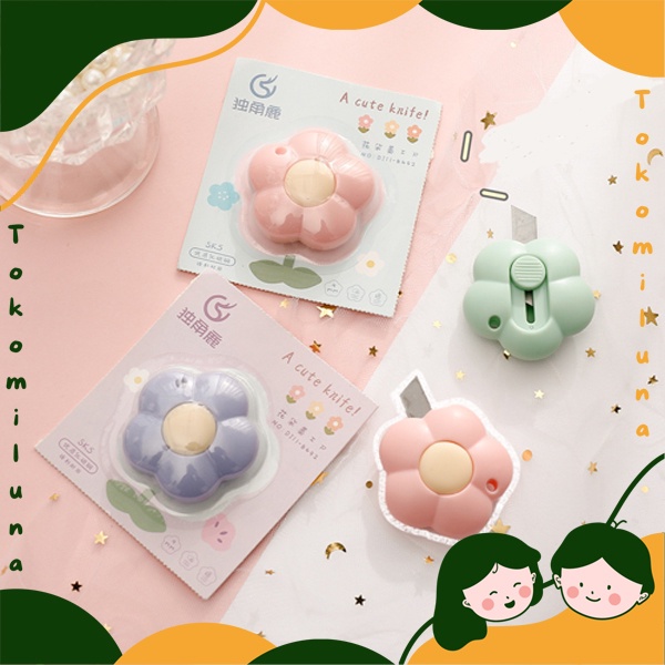 

Cutter mini estetik pisau pemotong kertas untuk buka paket parcel vlog unboxing cutter cute lucu sweet HB1237