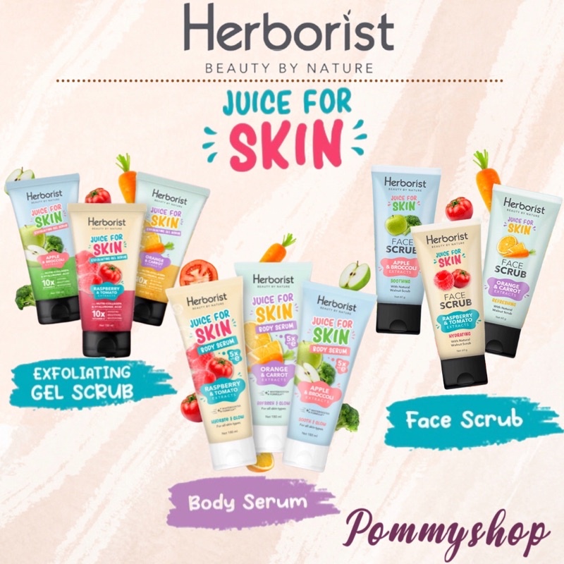 Herborist Juice For Skin Body Serum | Face Scrub | Exfoliating Gel Scrub