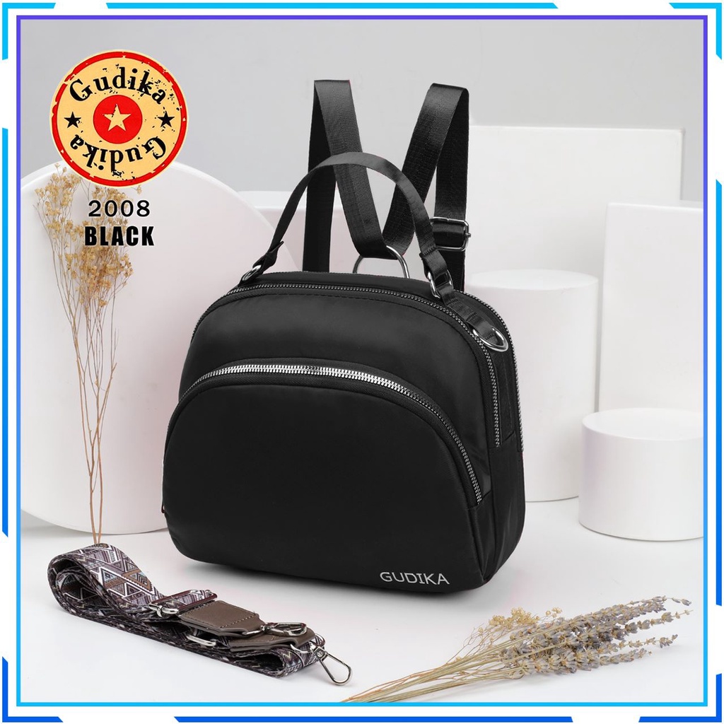 PROMO GUDIKA 2008 - Tas Ransel Wanita Kekinian Import Original Terbaru Bahan Nilon Waterproof Anti Air Premium Korea bisa muat banyak barang banyak slot kocek terlaris - tas wanita - tas cewek - tas kerja - tas laptop - rangsel - gudika bag - tas gudika