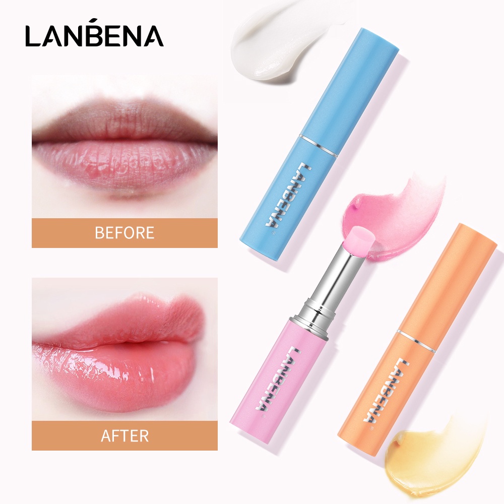 LANBENA Lip Balm Mask Liptint Rose/Orange/Hyaluronic Acid -Melembabkan Alat Pencerah Perawatan Bibir Pelembab Tahan Lama BPOM