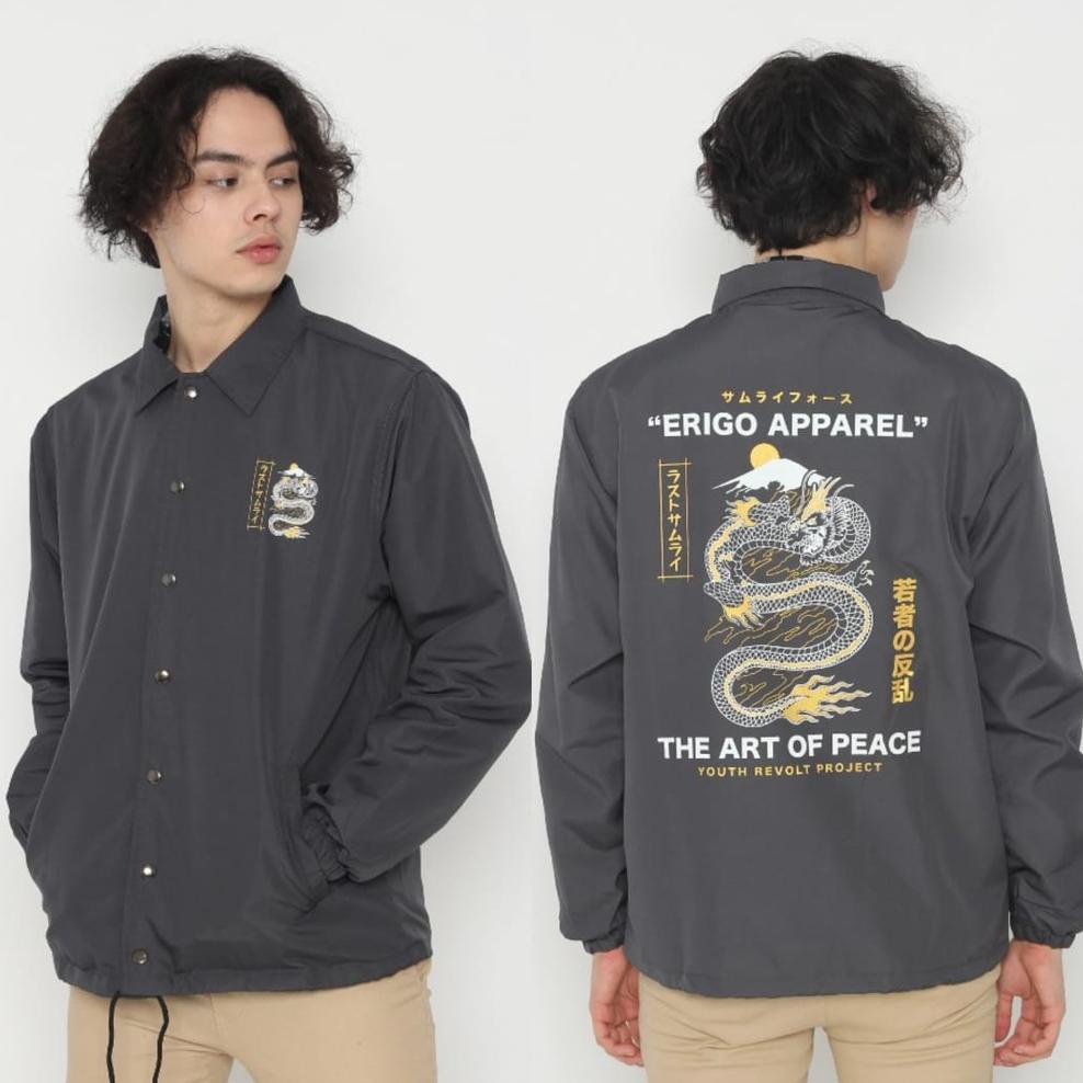 [A-U6U-✓] (COD) JAKET COACH PRIA TERBARU GAMBAR NAGA JEPANG APAREL DISTRO JAKET PARASUT PRIA ANTI AI