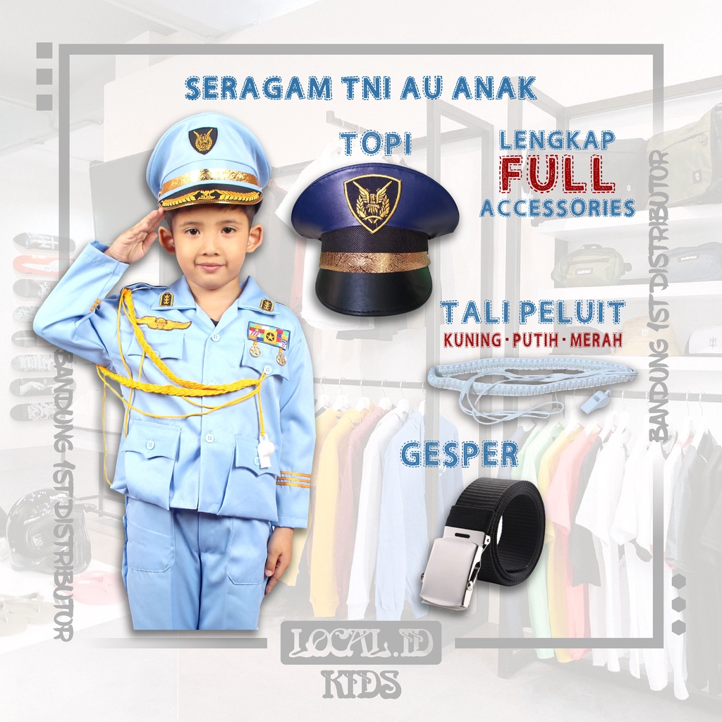 TERBARU BAJU SERAGAM TNI AU ANAK/BAJU PROFESI ANAK/ BAJU TNI AU ANAK/BAJU KARNAVAL TNI AU ANAK