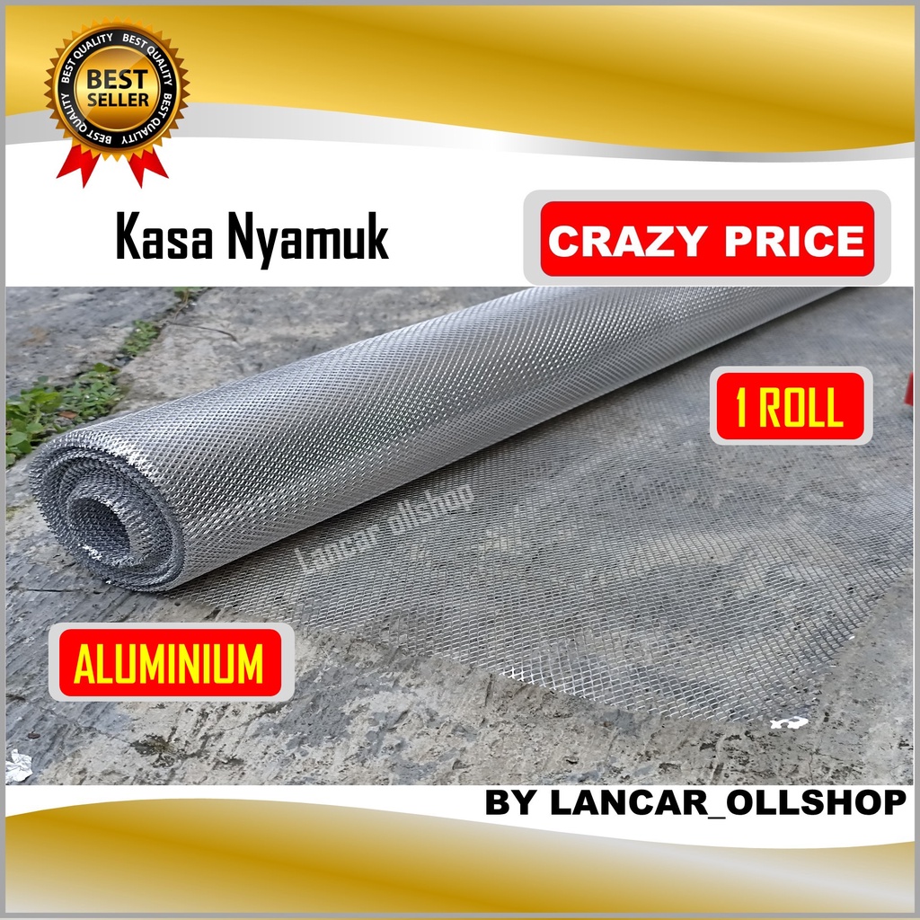 Kawat Nyamuk Jaring Aluminium / Kasa Nyamuk / Jaring Kawat Parabola Anti Karat Murah / Kasa Kawat Nyamuk Penghalang Nyamuk Jaring Aluminium Ventilasi Lubang Angin 1 Roll