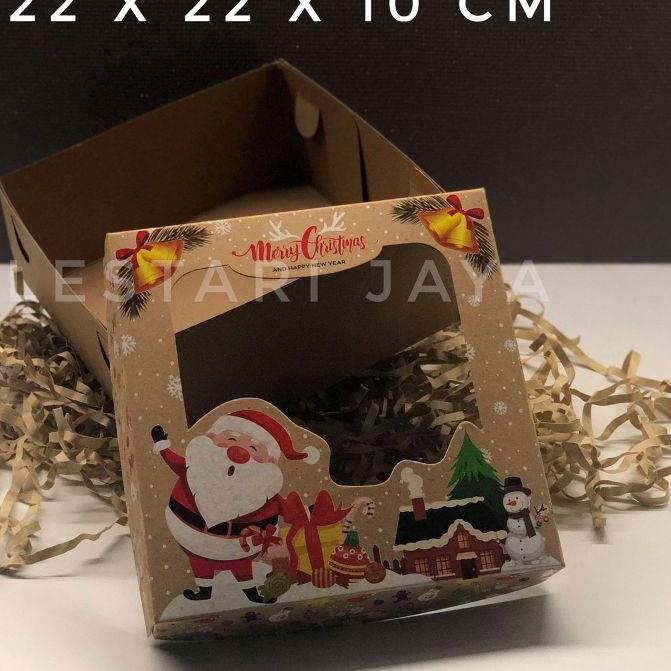 

4.4 Brands Festival Box Natal 22x22x10 CM Untuk Kotak Kue Roti Cake Snack Hampers Natal Christmas