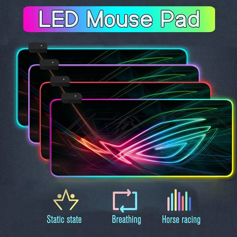 Alas Tatakan RGB Mouse Pad ROG Gaming Colorful LED Large Mousemat - Mousepad USB