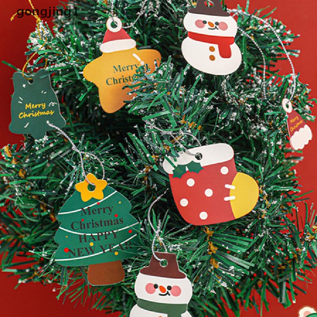 Ggg 14pcs Merry Christmas Tag Label Kado Gift Wrapping Kertas Kraft Gantung ID
