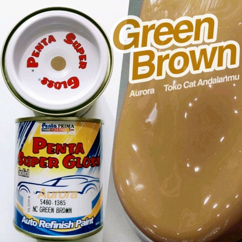 Cat Coklat Penta Super Gloss Green Brown Cokelat Solid