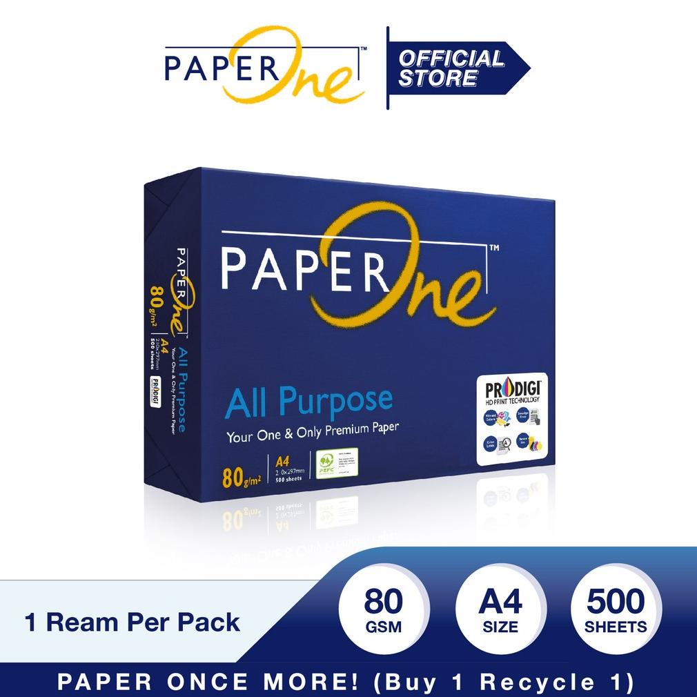 

PAPERONE KERTAS A4 80GR ALL PURPOSE 1 RIM (500 LEMBAR) KERTAS HVS A4 KERTAS FOTOCOPY TERLARISS...,,,,,