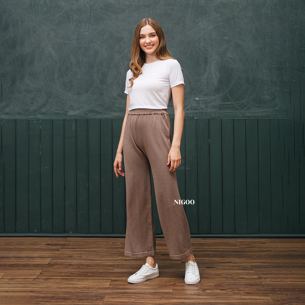 Cozy Pants Celana Kulot Knit Wanita