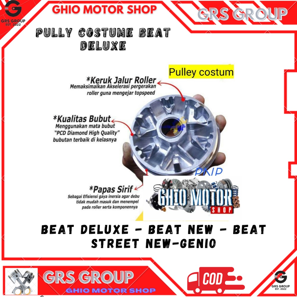 RUMAH ROLLER PULEY COSTUM BEAT NEW GENIO SCOOPY NEW 2022 BEAT DELUXE BEAT STREET LED RUMAH ROLLER BUBUT COSTUM  Scoopy 2021 /Genio/Beat Delux / Beat stret  ew 2020 BRT BOGOR Untuk Akselerasi Top Speed Lebih Mantap big pulley costum cvt Ghio motor shope