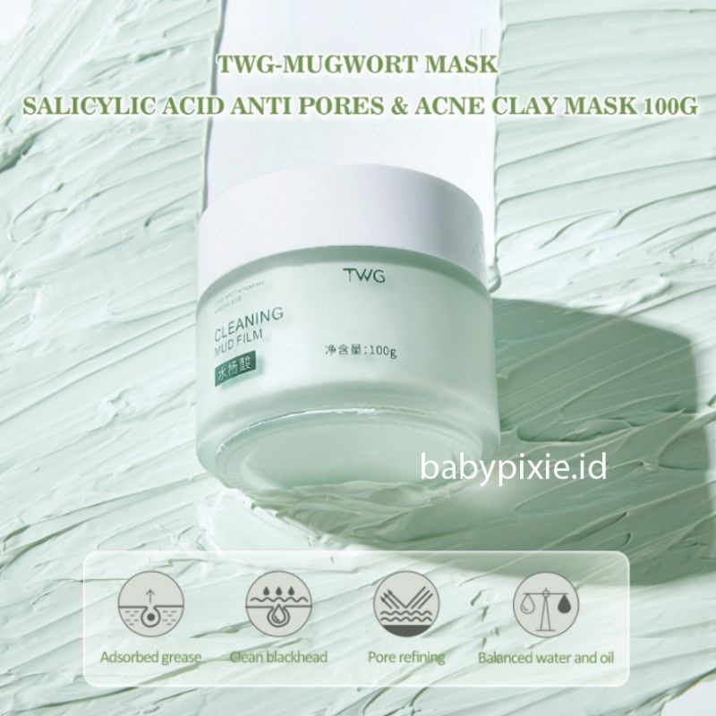 TWG-Mugwort Mask Salicylic Acid Anti Pores & Acne Clay Mask 100g