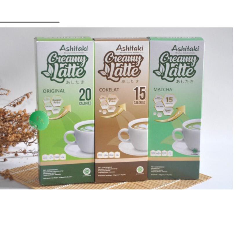 ASHITAKI CREAMY LATTE MINUMAN DIET | MINUMAN BUBUK ANTIOKSIDAN STEVIA Original/ Coklat/ Matcha