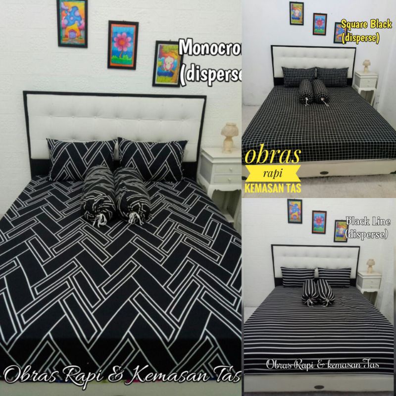 Jual Sprei Homemade Karet Dan Sprei Reslting Sarung Kasur Busa Motif Abstrak Black Aesthetik