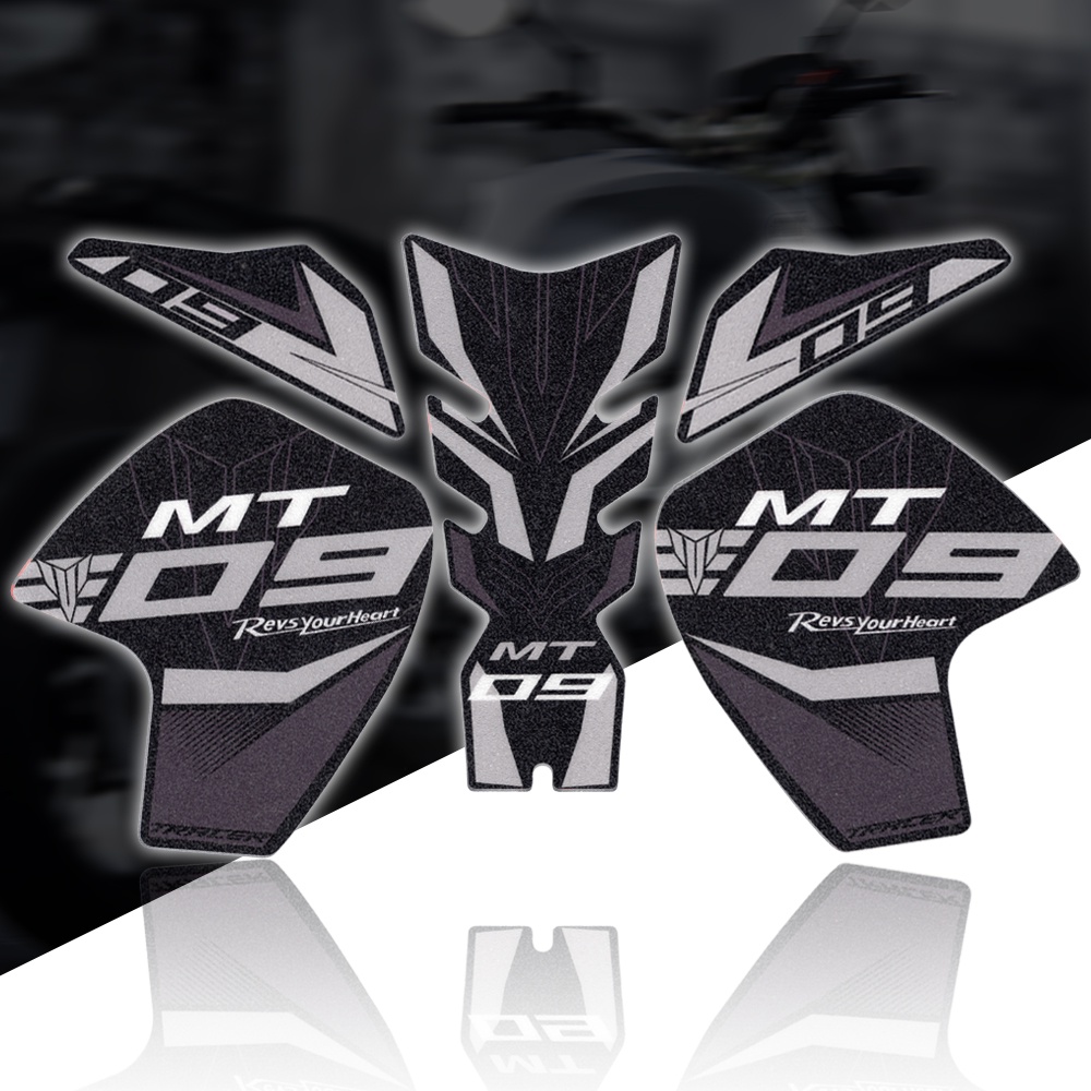 Yamaha MT09 Tangki Bahan Bakar Set Stiker Pelindung Samping Tangki Sepeda Motor Stiker Buram Aksesoris Penghias Modifikasi Anti Selip Bodi Sepeda Motor