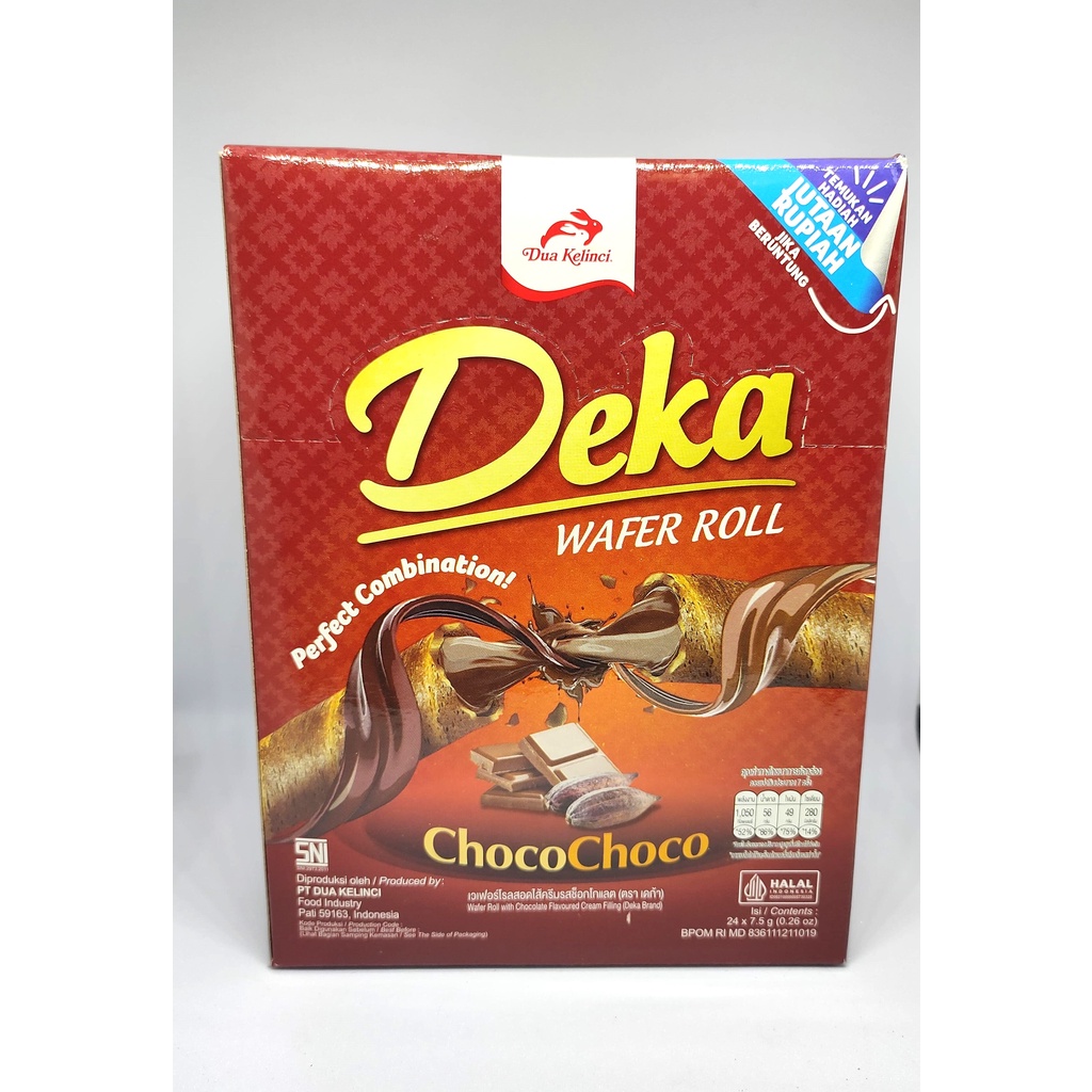 

Deka Wafer Roll Rasa ChocoChoco 1 Box isi 24 pcs @7.5 gram Ready Stok