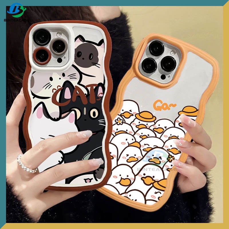 Redmi 10C 10A 9C 9T 9A Note 11S 11 Pro Note10 5G Note 10S Note9 Note8 Poco X3 Pro NFC Kucing Lucu Bebek Tepi Melengkung Casing Handphone TPU Binteacase