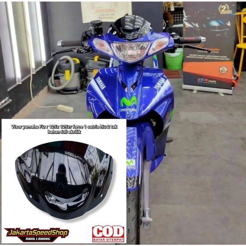 Visor yamaha 125z 125z variasi bahan full akrilik hitam kilap