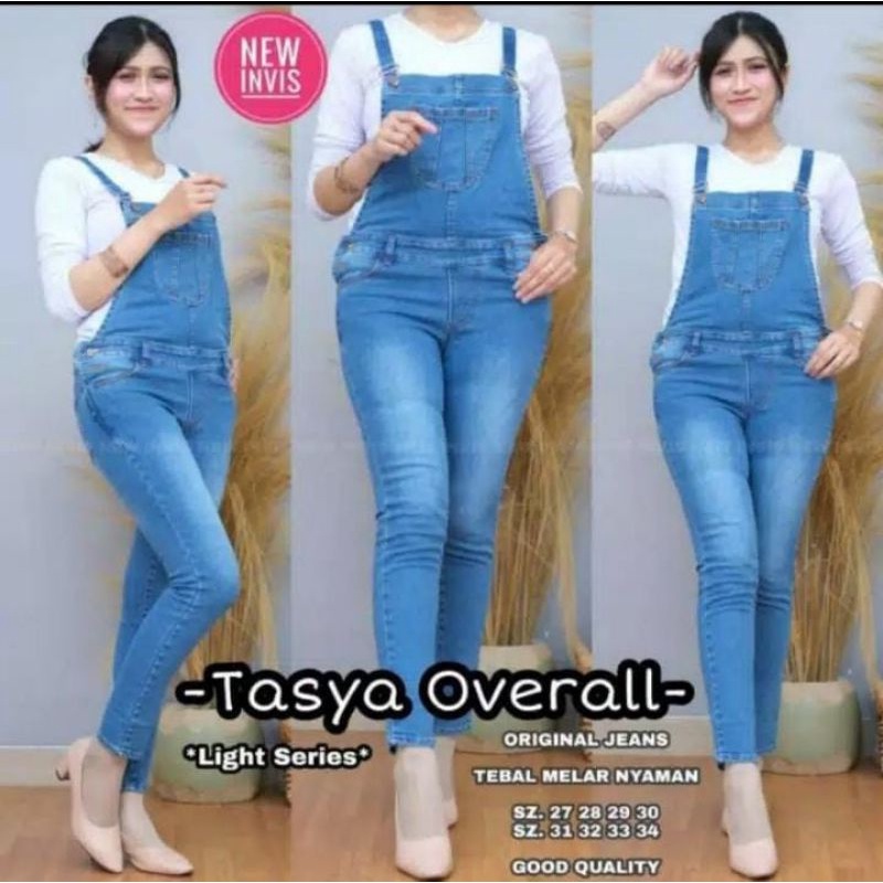 Celana panjang overall jeans wanita