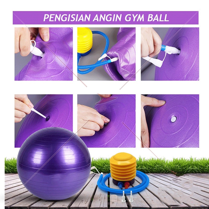 Gym Ball Yoga Ball Therapy Ball PVC Premium Bola yoga alat olahraga Gym ball 55cm,65cm,75cm Bonus Pompa