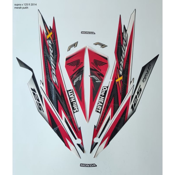 STRIPING ORI HONDA SUPRA X 125 fi Th2014) Merah Putih