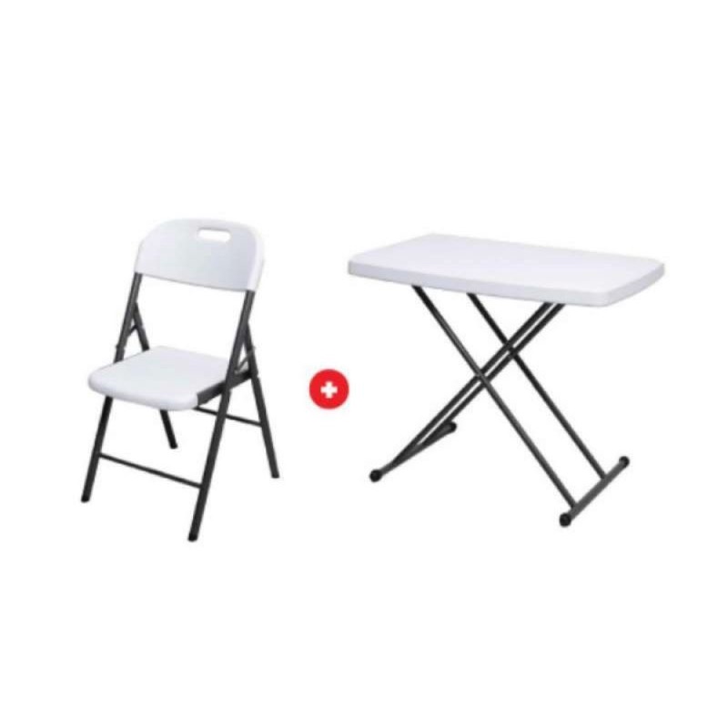 meja makan set dining table ( 1 meja 2,5 feet &amp; 2 kursi lipat )